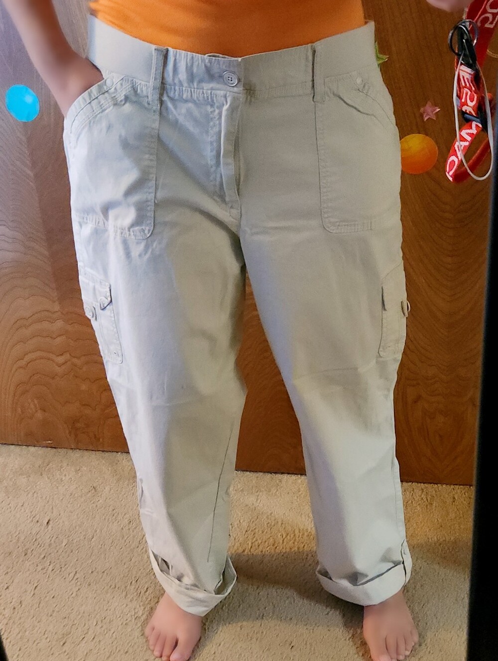 [16 Standard] Gloria Vanderbilt Penelope Khaki Cropped Ankle Pants Cargo